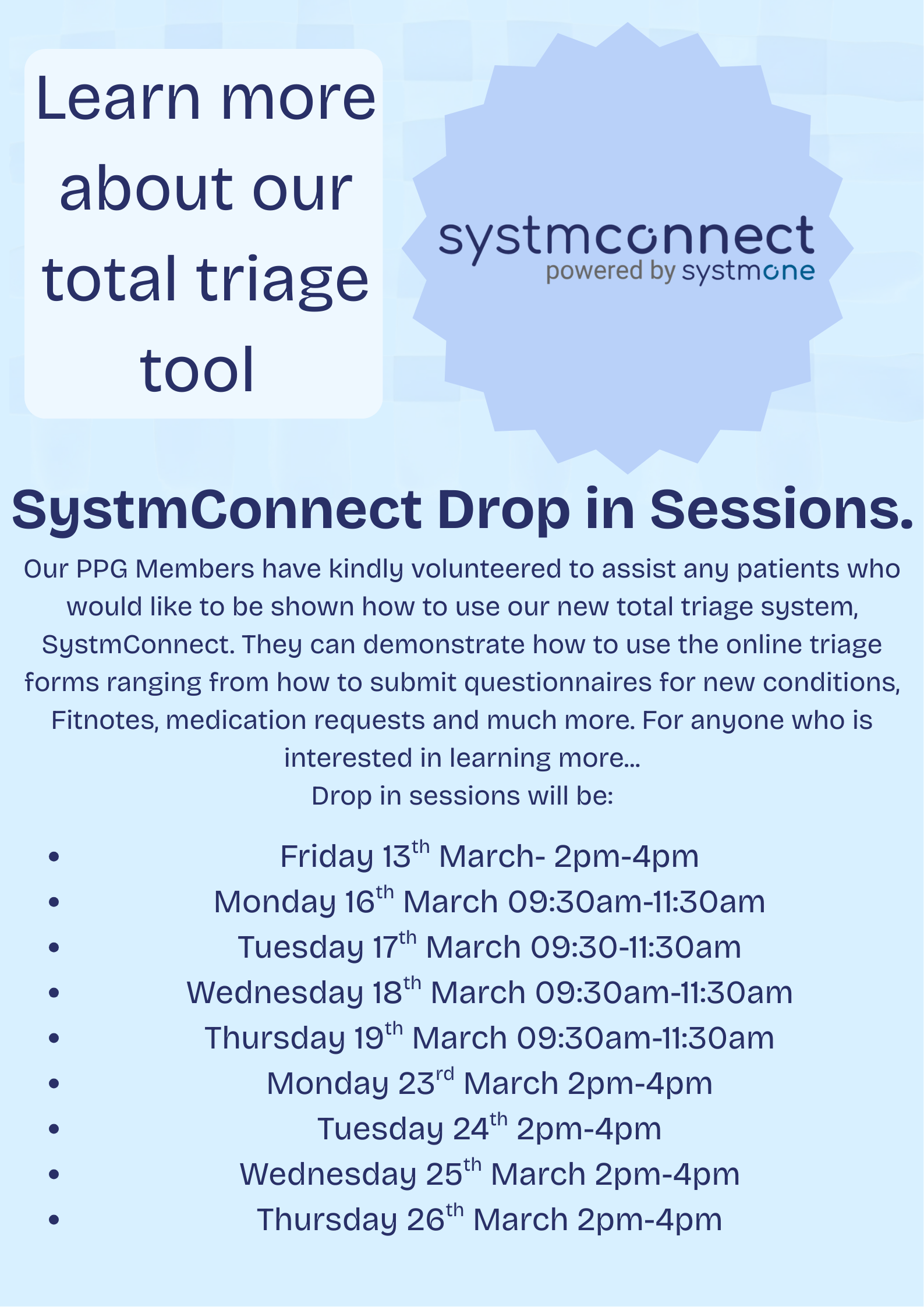 SystmConnect Drop in Session